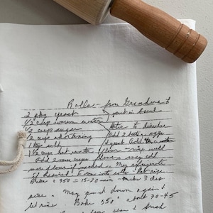 2 Custom Recipe cotton tea towels with your favorite grandmas handwritten recipe, Mother's Day Gift, Christmas Gift, housewarming, birthday