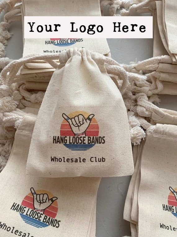 10 4x6 inch Your Logo, image or text here muslin cotton drawstring bags - jewelry pouch, soap bag, company logo, business promotion Il_570xn