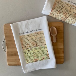 19 Custom Recipe cotton tea towels with your favorite grandmas handwritten recipe, Mother's Day Gift, Christmas, housewarming, birthday image 4