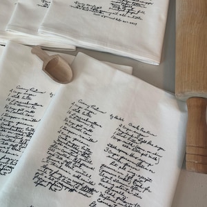 Custom Recipe Cotton Tea Towel: Handwritten Family Recipe