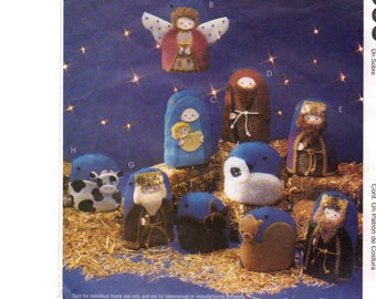 McCall's 2996 Oh Holy Night Christmas Creche NATIVITY Ornaments UNCUT Sewing Pattern Joanne Beretta Wallhanging