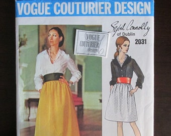 Vogue Couturier Design 2031 UNCUT Sybil Connolly 2-Piece Evening Dress Vintage 1960s  Sewing Pattern with Label Bust 31.5