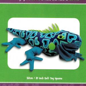 Igor Iguana Stuffed Animal Sewing Pattern UNCUT 21 Inch Soft Reptile Toy from Funky Friends Factory