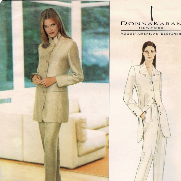 Vogue 1703 DKNY Jacket and Pants Sewing Pattern UNCUT Size 6 8 10 Donna Karan New York American Designer Vintage 1990s