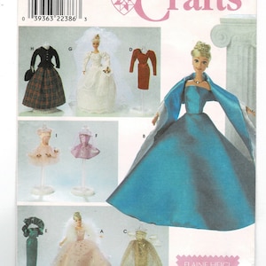 Simplicity 8481 Fashion Doll Evening Gown Dress Formal Clothes Pattern UNCUT Size 11 1/2 Inch Elaine Heigl