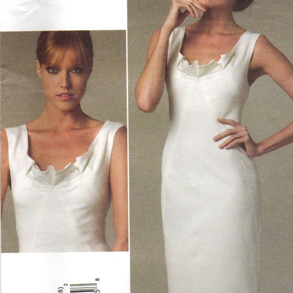 Vogue 1218 Donna Karan DKNY Fitted Wiggle Dress Sewing Pattern UNCUT Size 12 14 16 18 American Designer