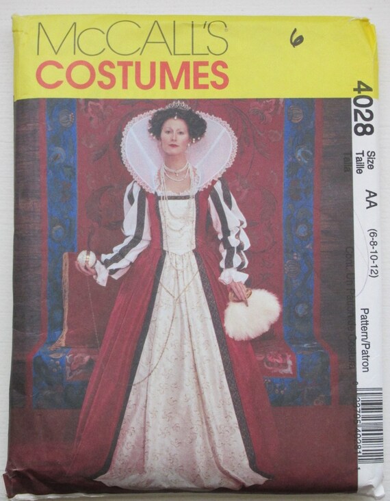 Mccall Costumes 4028 Non Coupe Elisabethaine Robe Renaissance Etsy