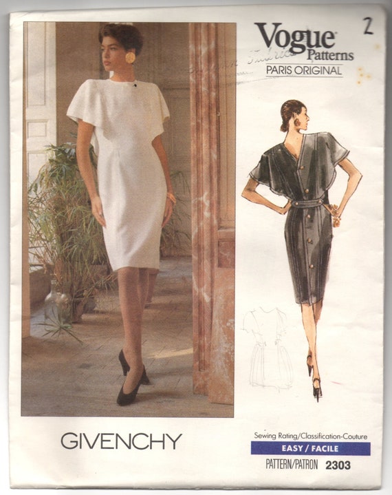 Vogue 2303 GIVENCHY Paris Original UNCUT Capelet Dress Vintage 1980s Sewing Pattern Size 6 8 10 Etsy Canada