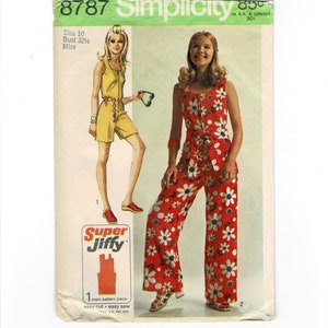 Peut inclure: Patron de couture Simplicity numéro 8787 pour une combinaison à imprimé floral. Le patron est pour la taille 10, tour de poitrine 82,5 cm, et est pour femmes. Le patron comprend des instructions pour un projet "Super Jiffy" facile à couper et à coudre.