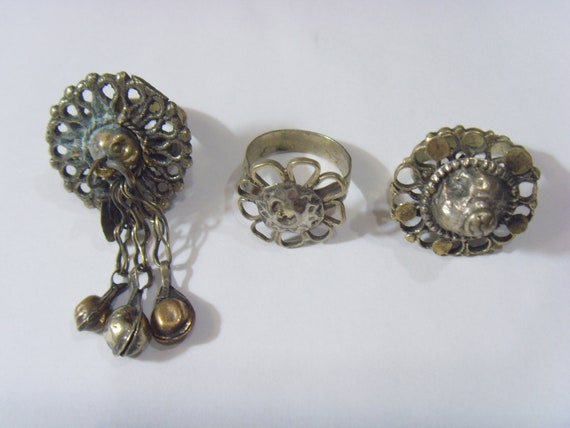 3 antique tribal wedding ring central Asia cultur… - image 2