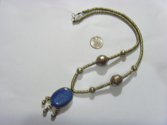Turkmen tribal pendants lapis lazuli Wedding brid… - image 4