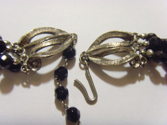 antique faceted jet black glass funeral beads mou… - image 5