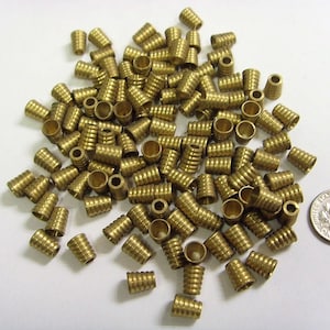 100 golden metal tapered frustum cone hair braid grooved tube beads jewelry making components lot 8 x 6.5 x 5.15 mm et1456