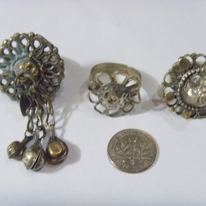 3 antique tribal wedding ring central Asia cultural artifact renaissance festival et2119