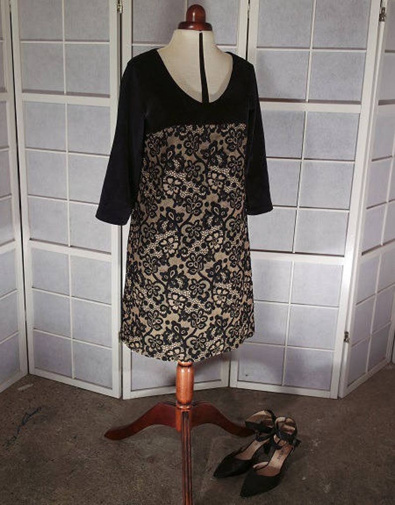 black dress with small flowers