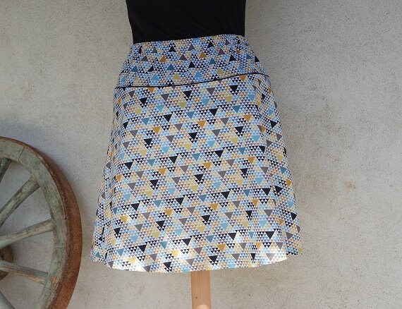 Wide Trapeze Skirt Elastic Waist in Cotton Fabric Printed Etsy