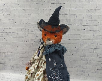 Interior decor and collectible handmade Fox, an original Halloween gift.