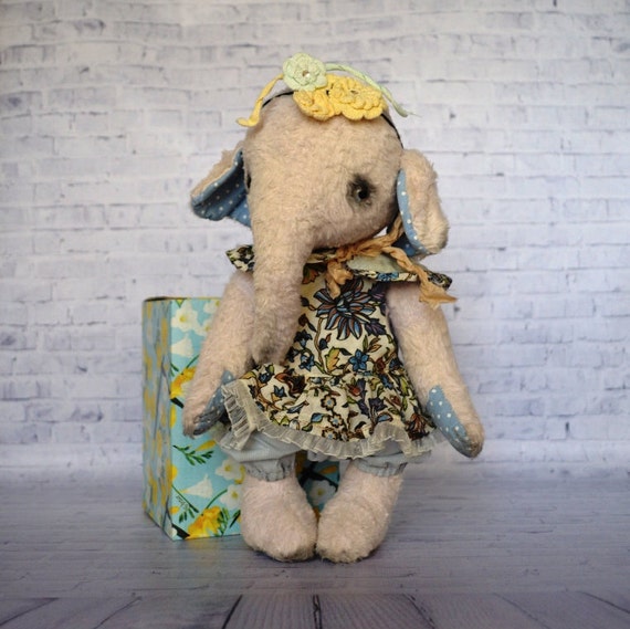 vintage stuffed elephant