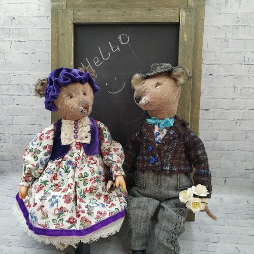 Interior shops decor - mouse gentleman interior toy original handmade gift.