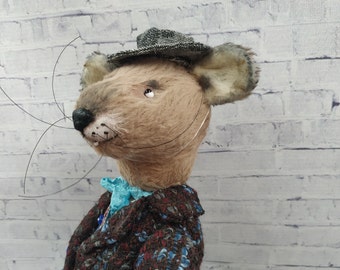 Interior decor - mouse gentleman interior toy original handmade gift.