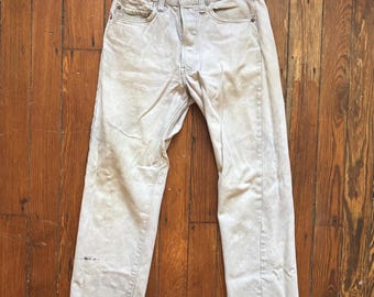 Vintage Levis Washed Light Grey Denim Pants 28x30