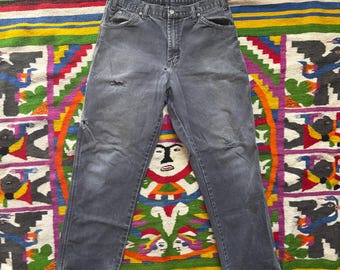 Vintage Dickies Black Canvas Denim Carpenter Pants 33x32