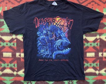 Vintage 1990s Dragon Con 1997 Black T Shirt Rare Large