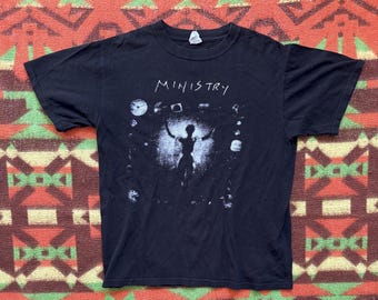 Vintage Ministry Band Black T Shirt Psalm 69 Noise Industrial Medium
