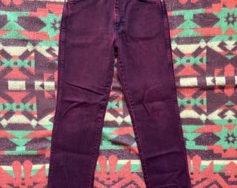 Vintage Wrangler Acid Washed Red Burgundy Denim Pants 29x30
