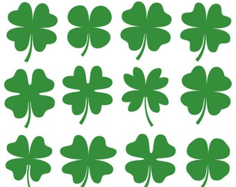 Green clover clipart, Four leaf clover clipart, Cute shamrock clipart, St Patricks Day clipart, Clover leaf lucky symbol clipart St Paddys