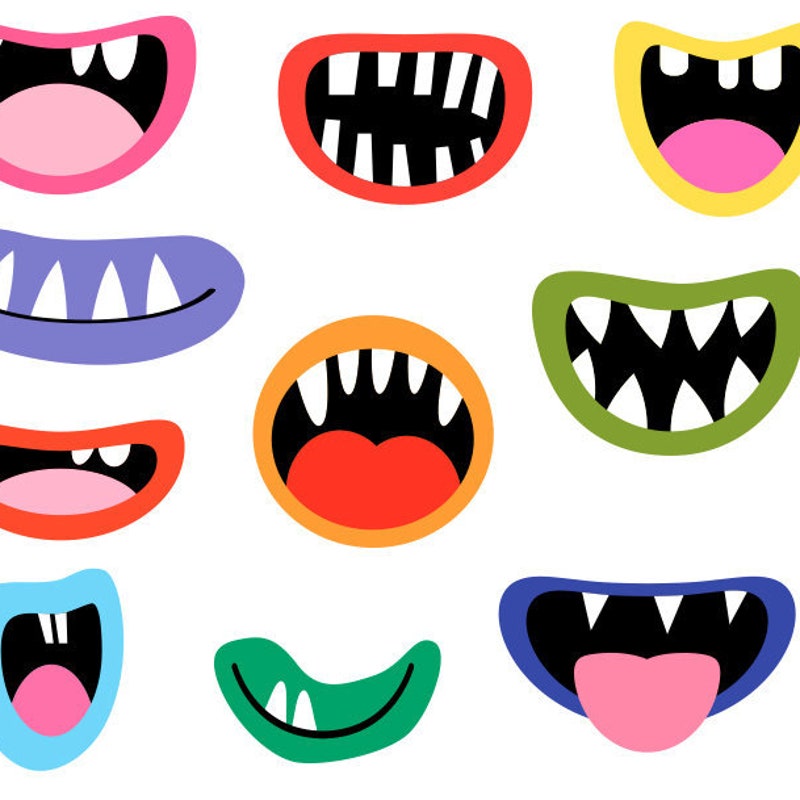 Monster Mouth Template Etsy