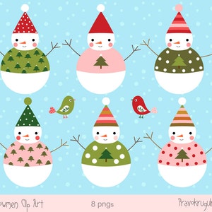Arte di clip del pupazzo di neve, inverno clipart, download digitale di Natale pupazzo di neve