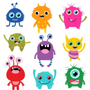 Little Monsters Clipart, Birthday Party Monsters, Monsters Invitation ...