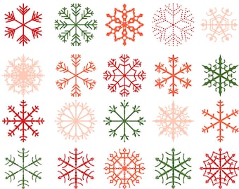 Instant download Christmas snowflake clip art, Red snowflake clipart, Snow clipart, Digital snowflake png, Pink snowflake winter clipart