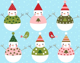 Snowman clip art, Winter clipart, Christmas snowman digital download