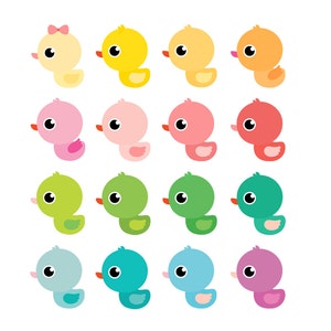 Clipart di anatra di gomma, colorato ducky clipart, clipart vivaio clipart, arte di clip delle papere di gomma, bagno tempo clipart, Baby doccia anatra clipart