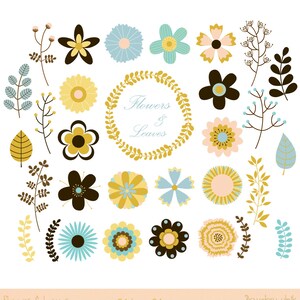 Autumn flowers clipart, Wedding floral clipart, Wedding flowers clip art, Bohemian boho flower clipart, Wedding invitation clipart, blossoms