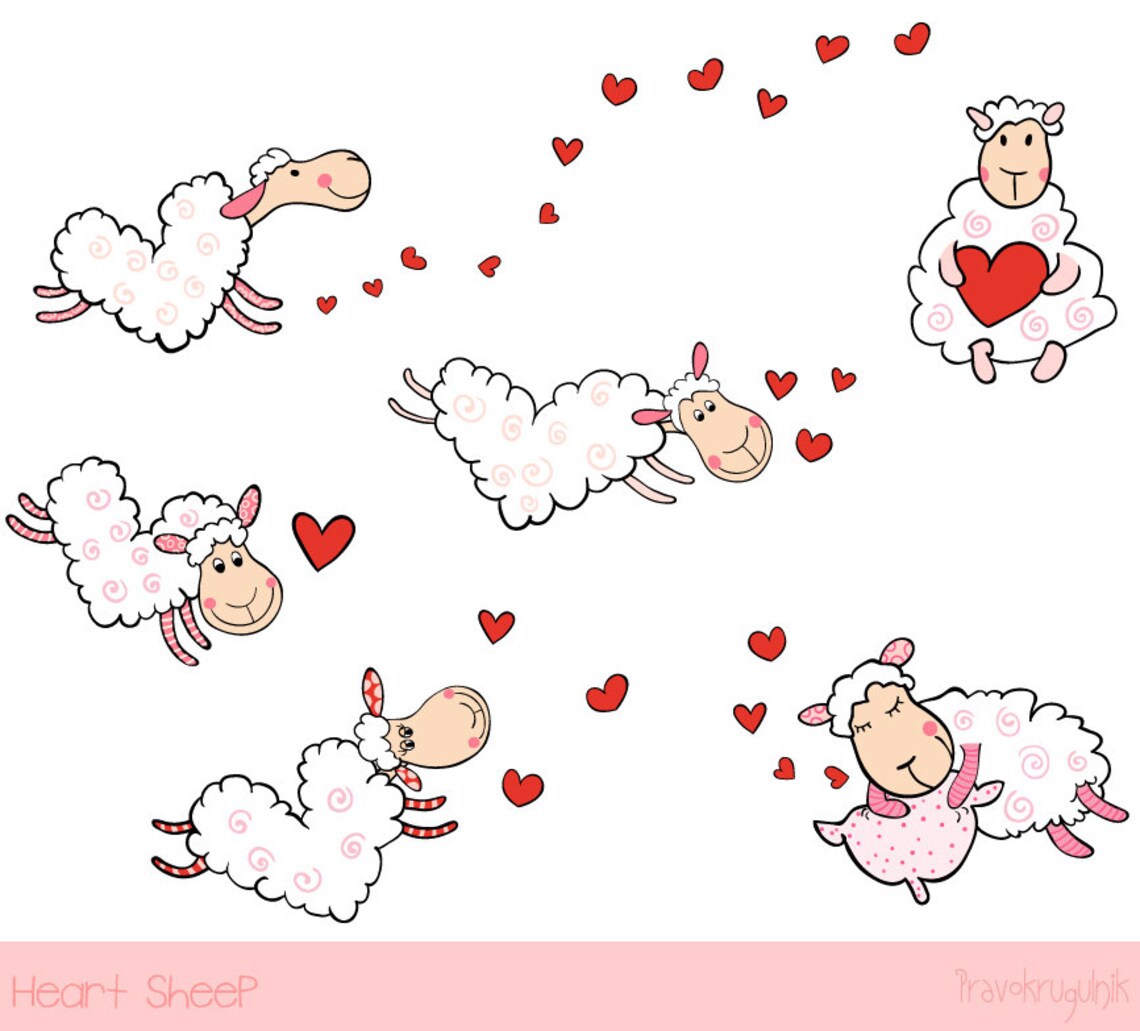 Niedlichen Schafe Clipart Liebe Clip Art Etsy de