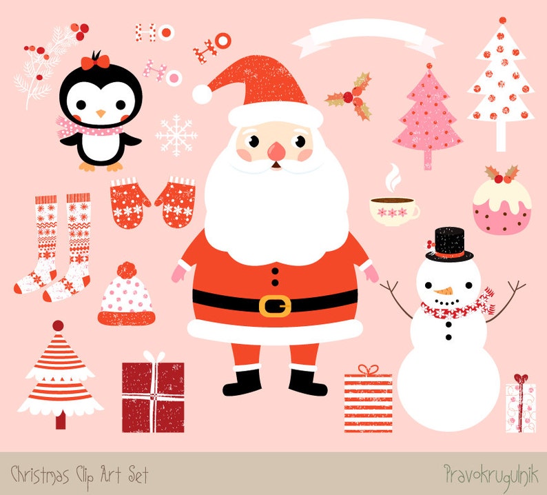 Kawaii Weihnachten Cliparts süße Weihnachten ClipArtset Etsy