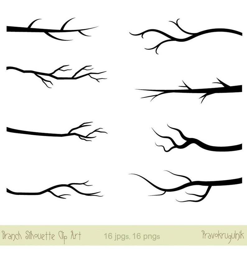 Schwarz Zweig ClipArt Zweig Kontur Clipart Baum Ast Etsy