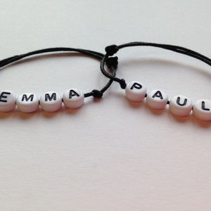 CUSTOMIZABLE unisex children's first name bracelet mounted on an adjustable cotton cord image 4