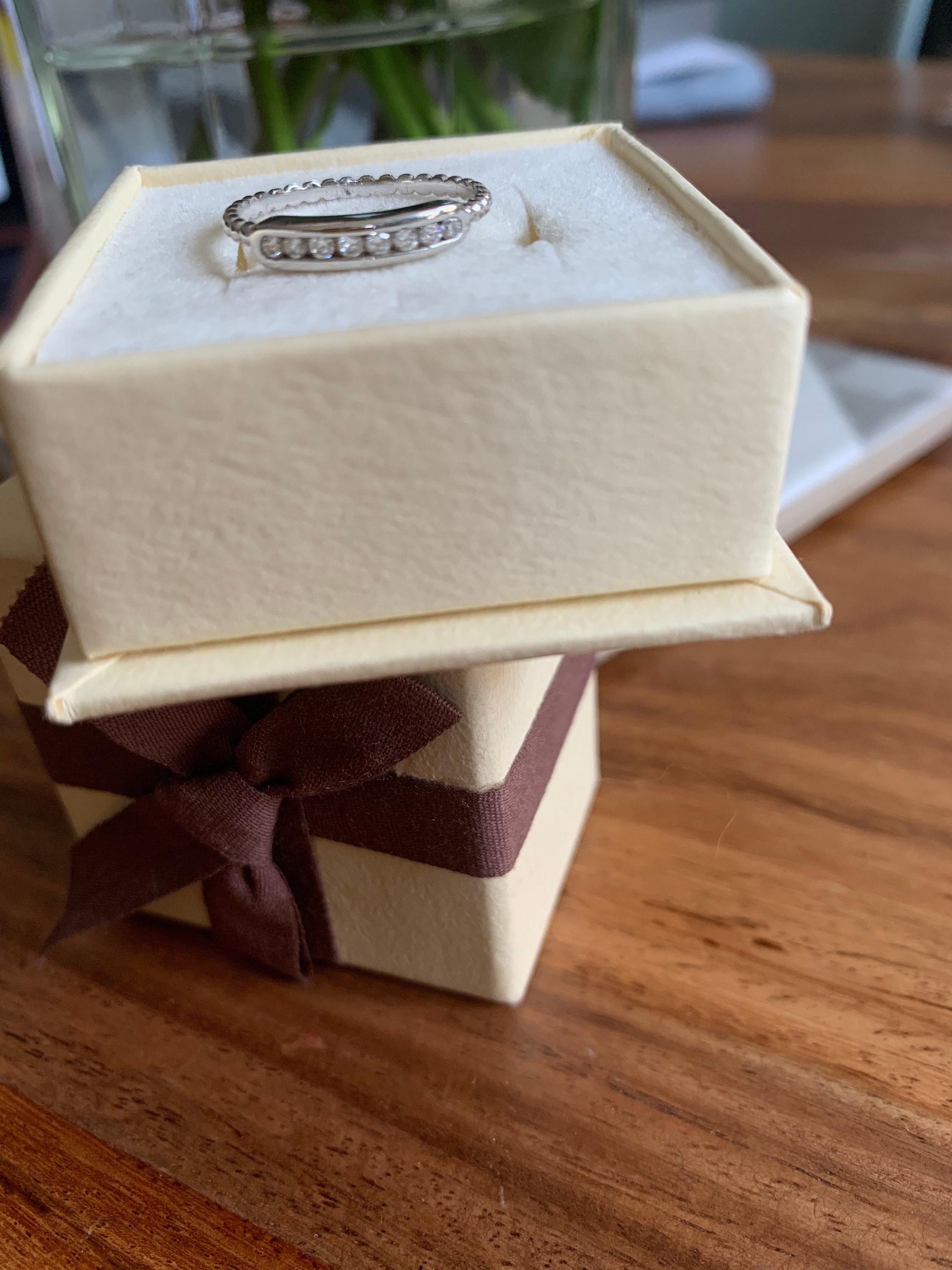 Bague Argent Massif Avec Zirconiums — Taille 50 — Occasion — Bijou Argenté