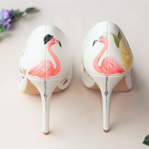 Shoes with shop flamingos on them