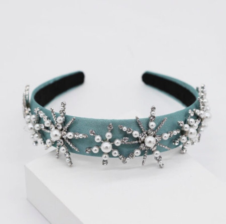 Bridal Jewel Embellished Headband With Pearl and Diamante Etsy