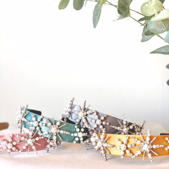 Bridal Jewel Embellished Headband with pearl and diamante celestial star design