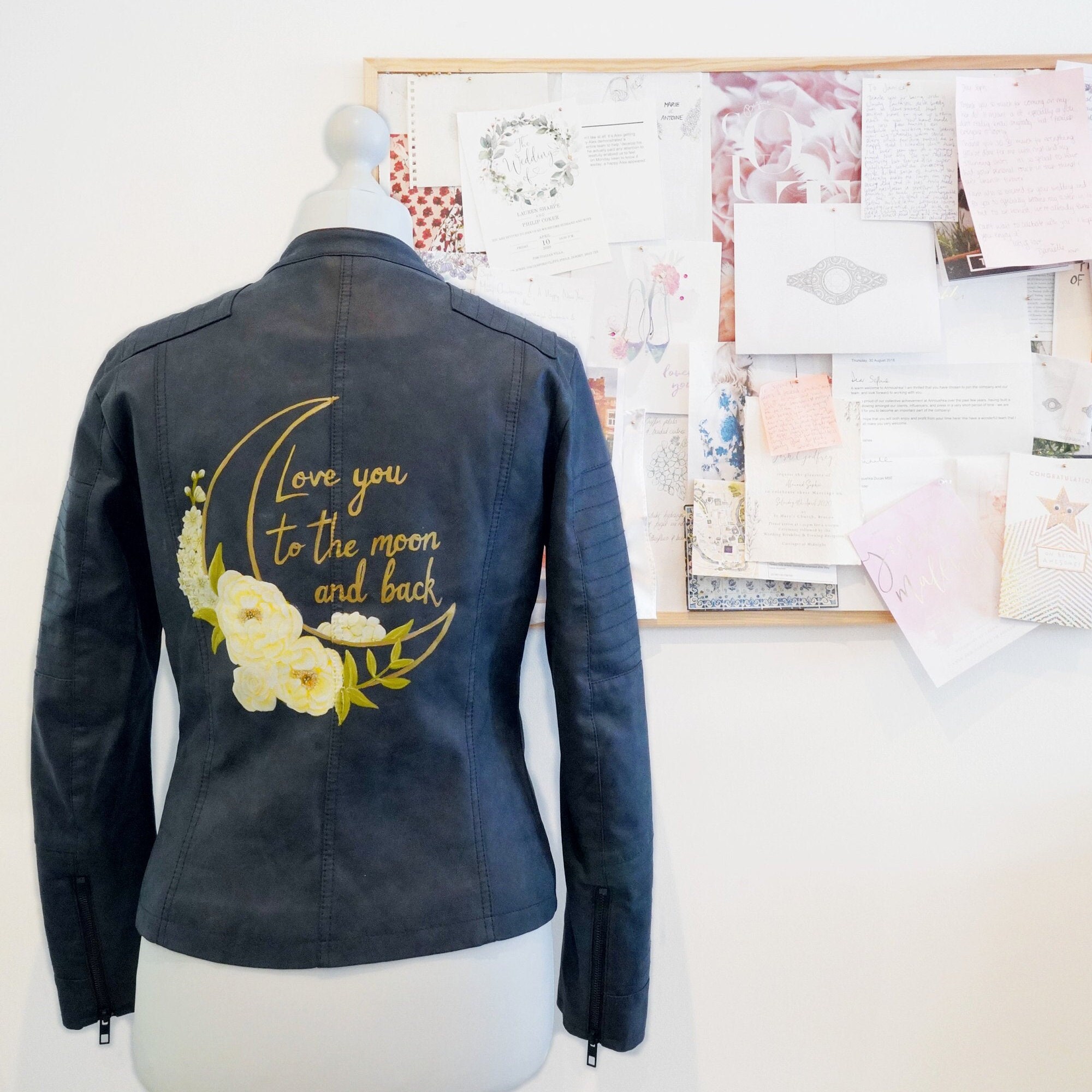 faux navy leather jacket