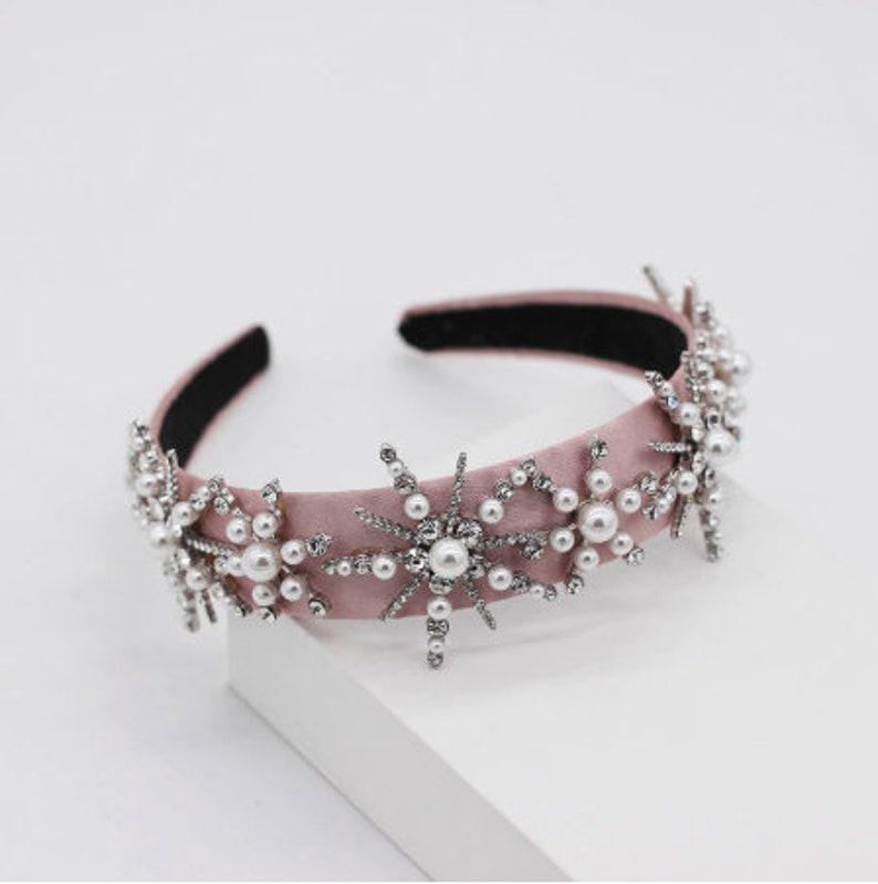 Bridal Jewel Embellished Headband With Pearl and Diamante Etsy