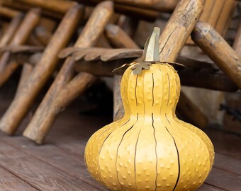 Gourd Pumpkin Decor, Steel Pumpkin Decorations, Fall Yard Decor, Fall Front Porch, Halloween Decor, Thanksgiving Decor,