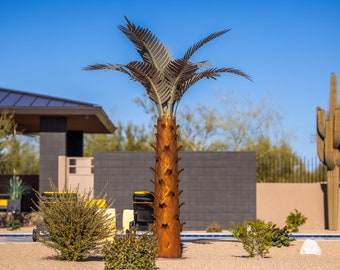 10 ft Paradise Palm Tree, Desert Landscaping, pool landscaping, no maintenance, contemporary design, artisan made, yard art, sculpture.