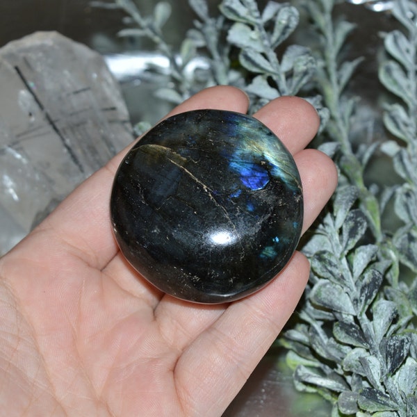 Large Labradorite Palm Stone #4 • 2"x2"x0.55" • Beautiful!